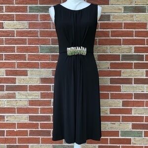 Calvin Klein NWT Black Silver Embellished Waistline Sleeveless Dress 👗